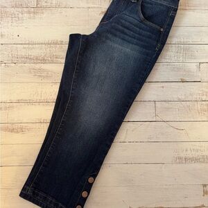 1822 Dark Blue  Cropped Jeans with Vintage Look
